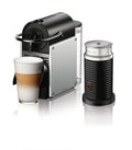 Single-Serve Espresso Machine with Aluminum Water Tank and Black Milk Frother J564199