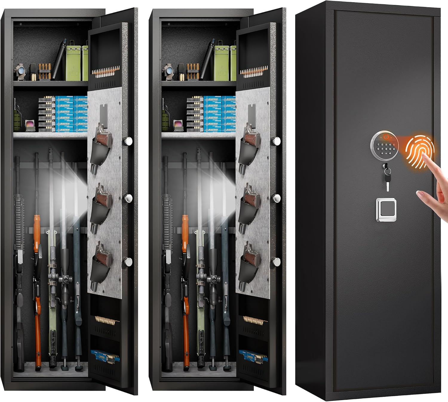 Black 5-Gun Safe Cabinet with LED Light R81446