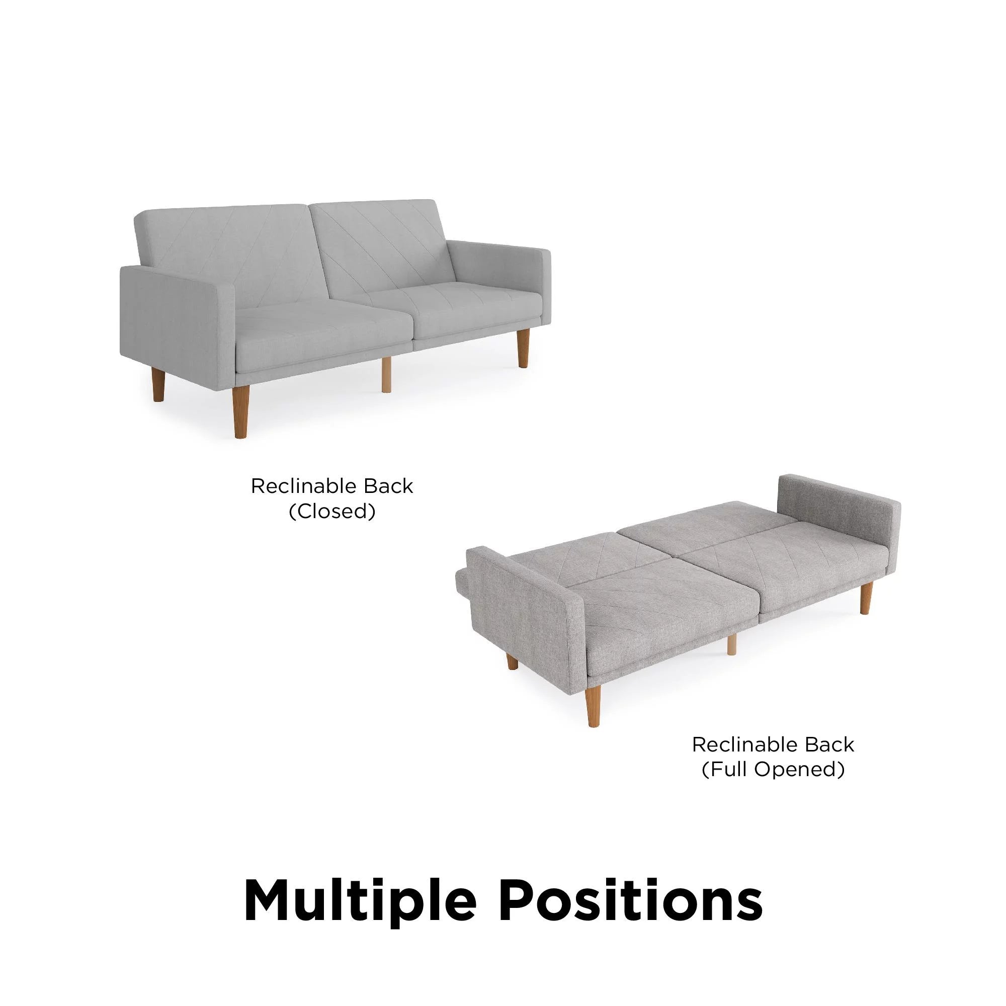 Light Gray Linen Convertible Sofa Bed with USB Port M50961