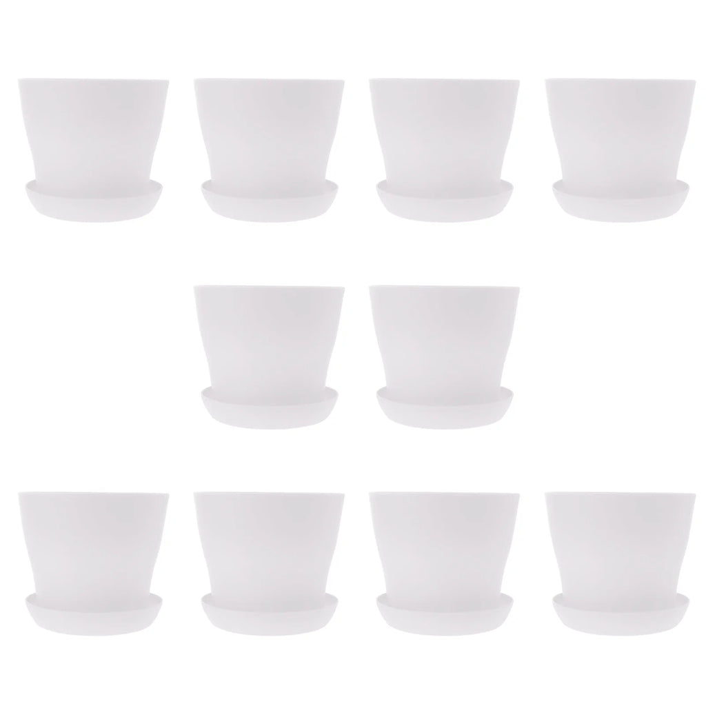 White 10 Pcs Flowerpot U282