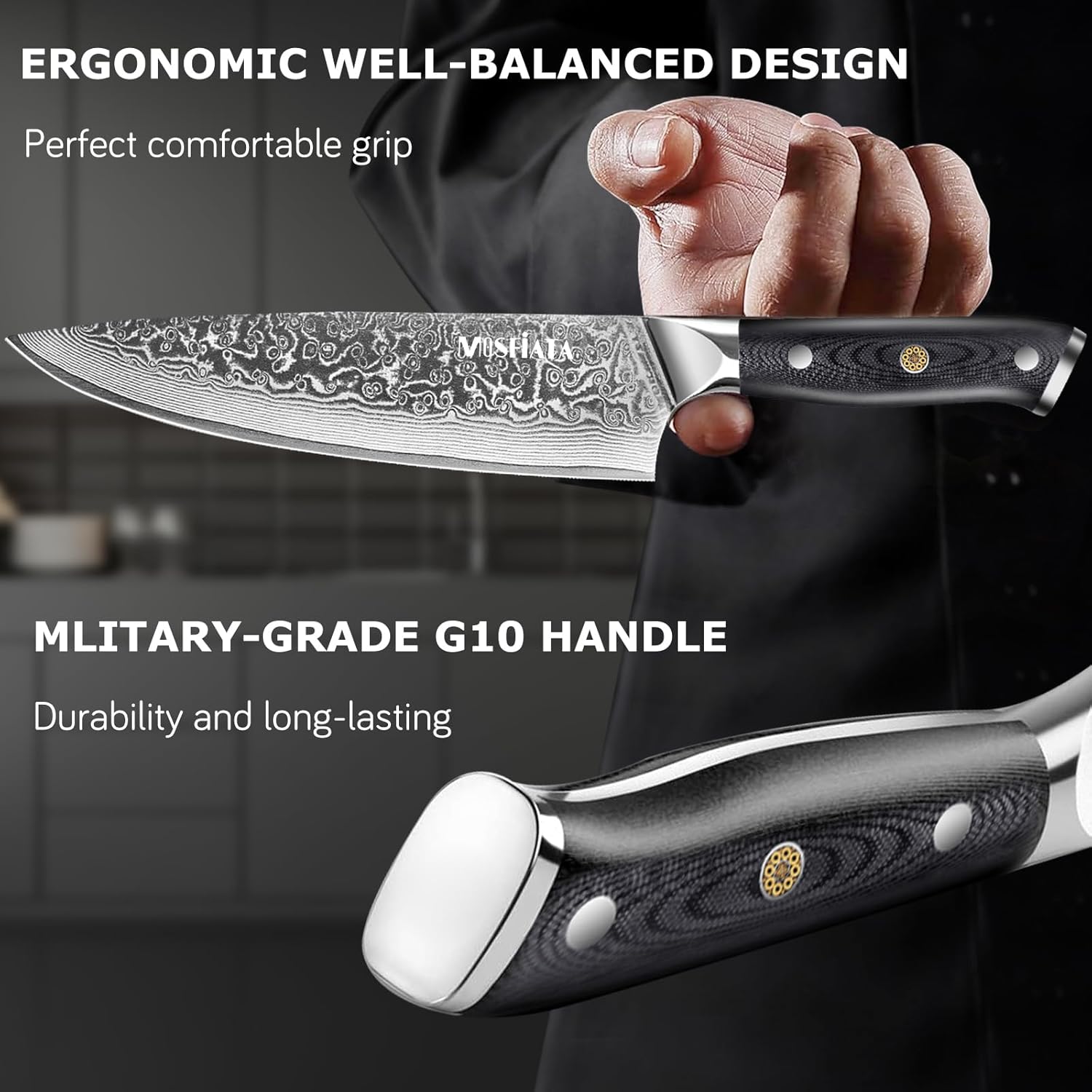 5PCS Damascus Chef Knife Set C95318