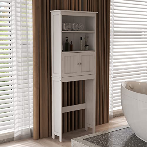 White 2 Door Wooden Floor Storage Cabinet with 1 Drawer F152