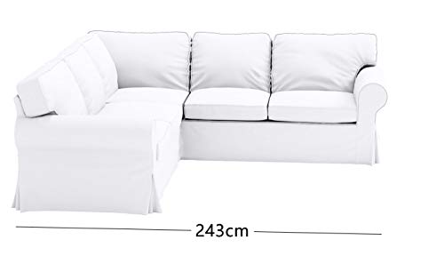 Polyester Flax Light Gray Slipcovers for 2 + 2 Sectional Corner Sofa M567727