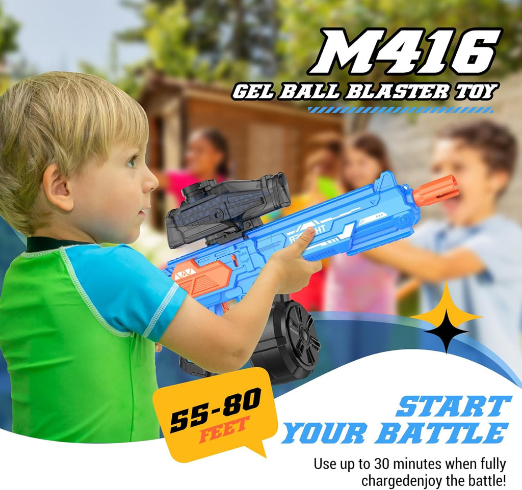 Large Gel Ball Blaster with Drum, Electric Splat Blaster（Blue） Q100365