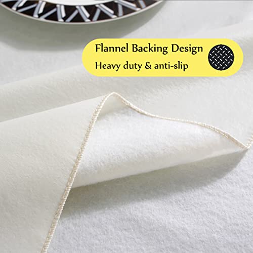 Black 60 x 120 Inch Vinyl Tablecloth with Flannel Backing K224993