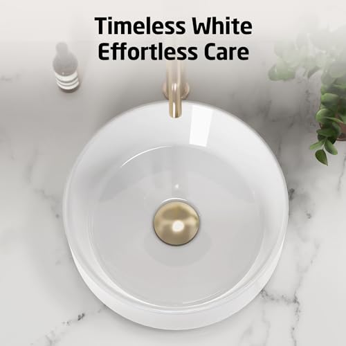 White 16 Inch Round Vessel Sink W569