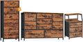 Vertical End Table and Nightstand with 9 Large Drawers, Metal Frame H21990