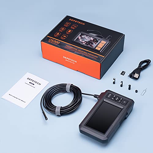 5.5mm 1080P HD Digital Borescope Inspection Camera with 4.3 Inch LCD Screen and 16.5FT Semi-Rigid Cable J2326