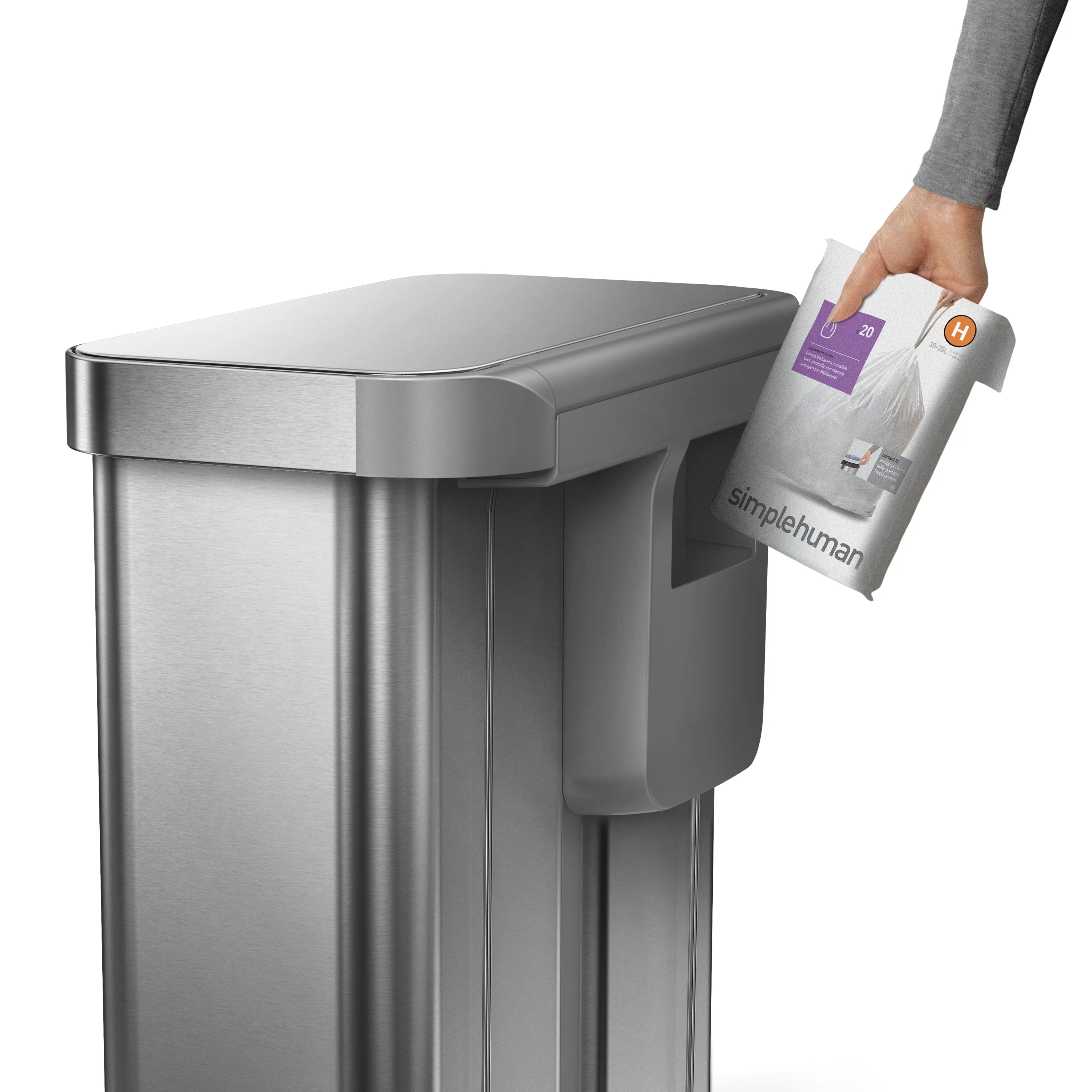 58 Liter Stainless Steel Dual Compartment Recycler Step Trash Can Y997877