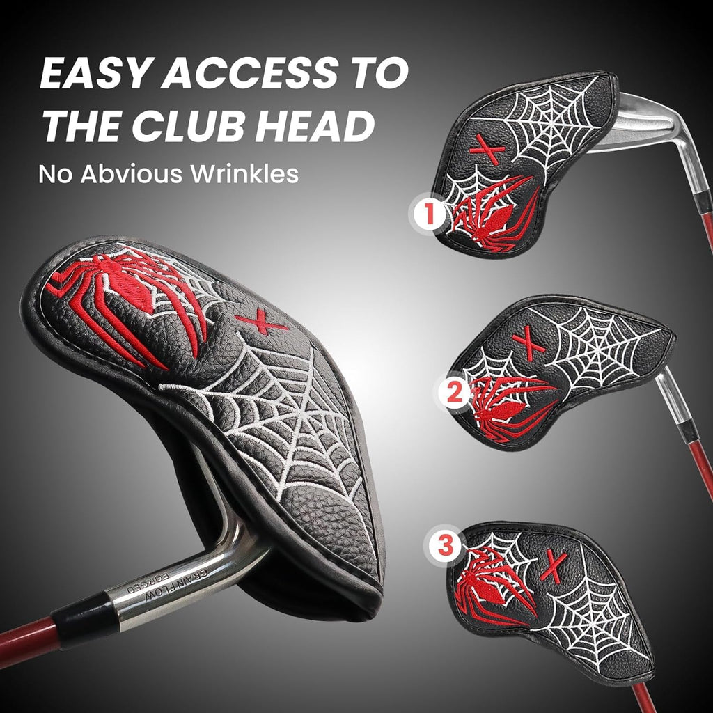 8 Piece Synthetic Leather Golf Iron Head Cover Set V3125