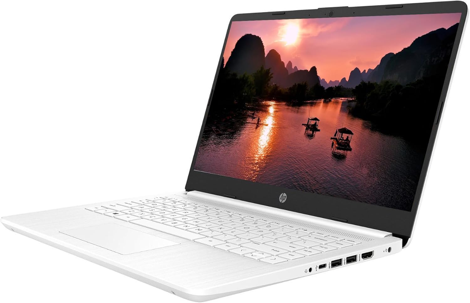 14-inch HD Laptop Computer Intel Dual Core 2.8GHz 8GB RAM 128GB 64GB SSD 64GB Card Webcam Bluetooth HDMI USB-C Wi-Fi Windows 11 S White D131