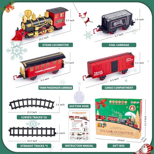 Electric Train Toy with Steam Locomotive, Tracks, Lights & Sound O774