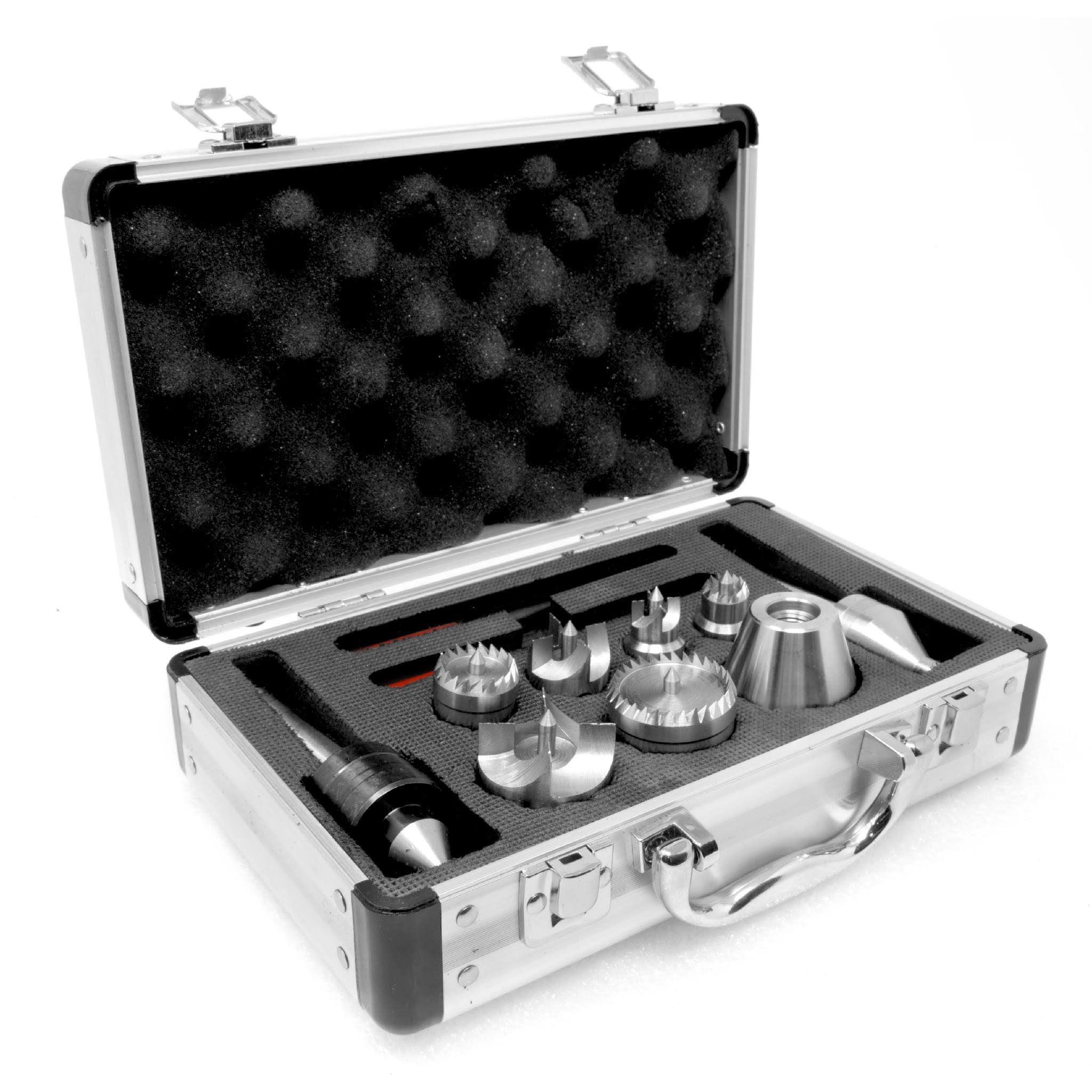9-Piece Wood Lathe Drive and Live Center Kit with Aluminum Case Q85407