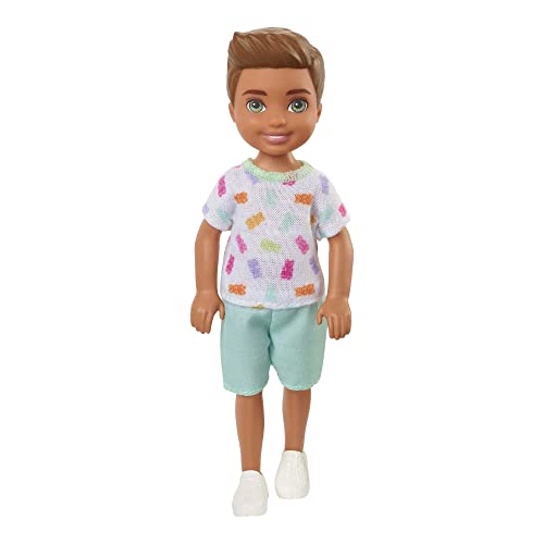 Chelsea Doll with Long Blonde Hair & Blue Eyes Wearing Removable Purple Flowered Dress & Yellow Shoes Z62816