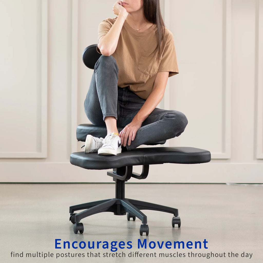 Black Ergonomic Cross Legged Swivel Chair B83023