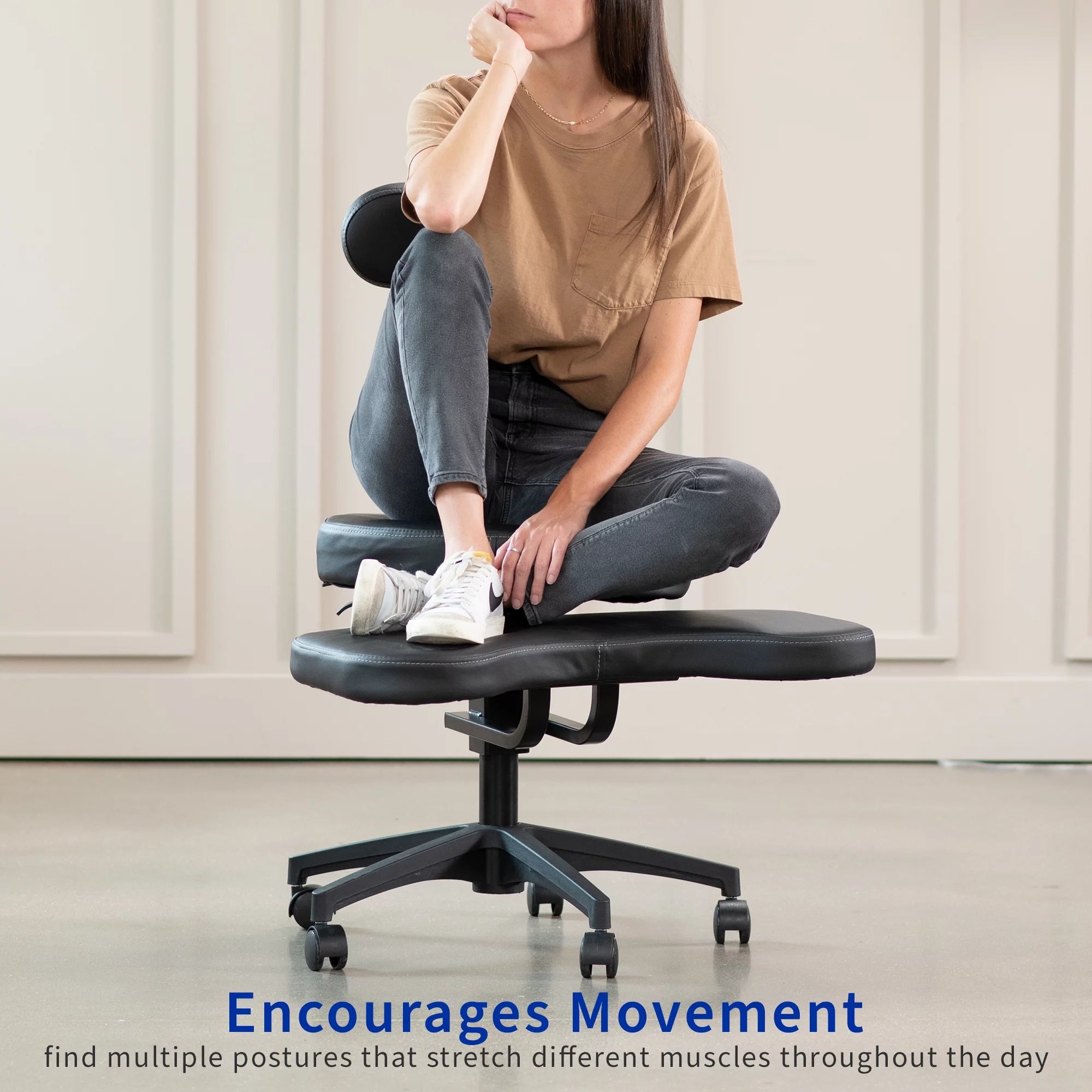 Black Ergonomic Cross Legged Swivel Chair B83023