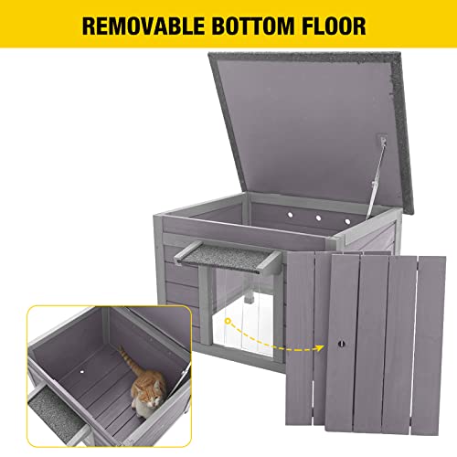 Cat House with Escape Door Insulated Weatherproof Roof K73659