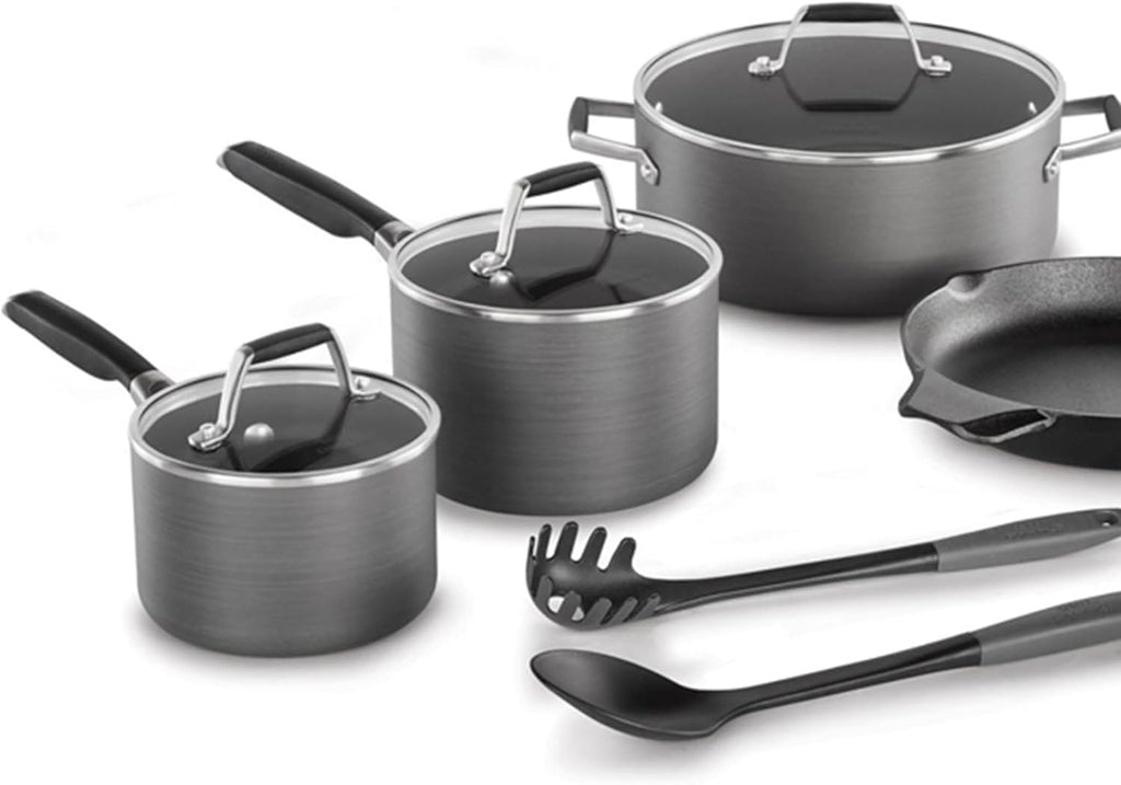 10 Piece Hard Anodized Nonstick Pots and Pans Cookware Set S8014