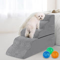 5-Steps Foam Dog Stairs with Removable Cover, Grey P941747