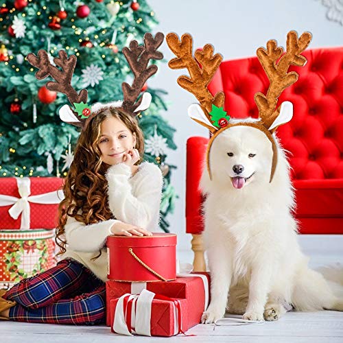 Reindeer Antlers Headband, 2PCS Deer Antlers with Bells K4665