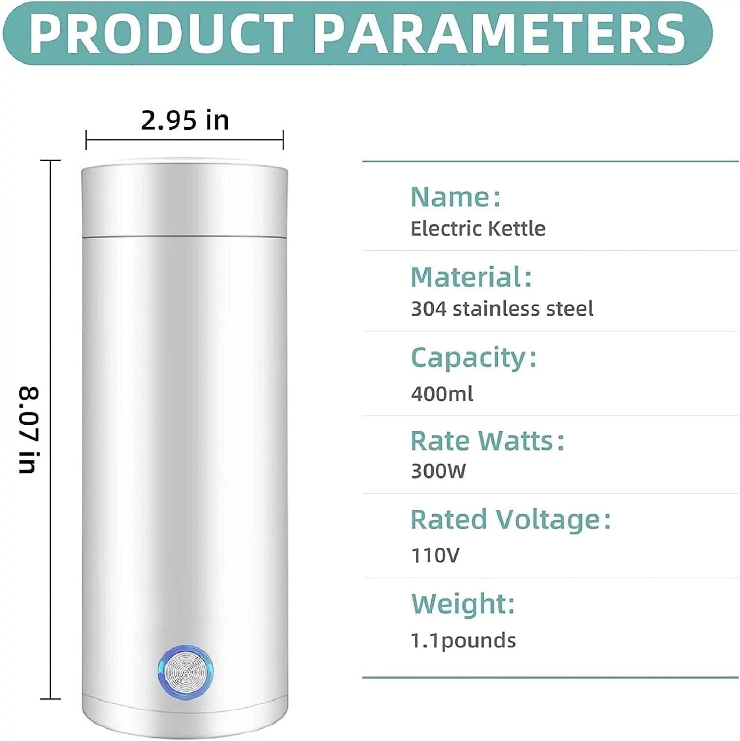 400ml Portable Electric Kettle with Keep Warm Function H26500