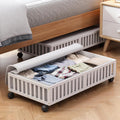White 2 Pack Large Wood Rolling Underbed Storage Drawers H806