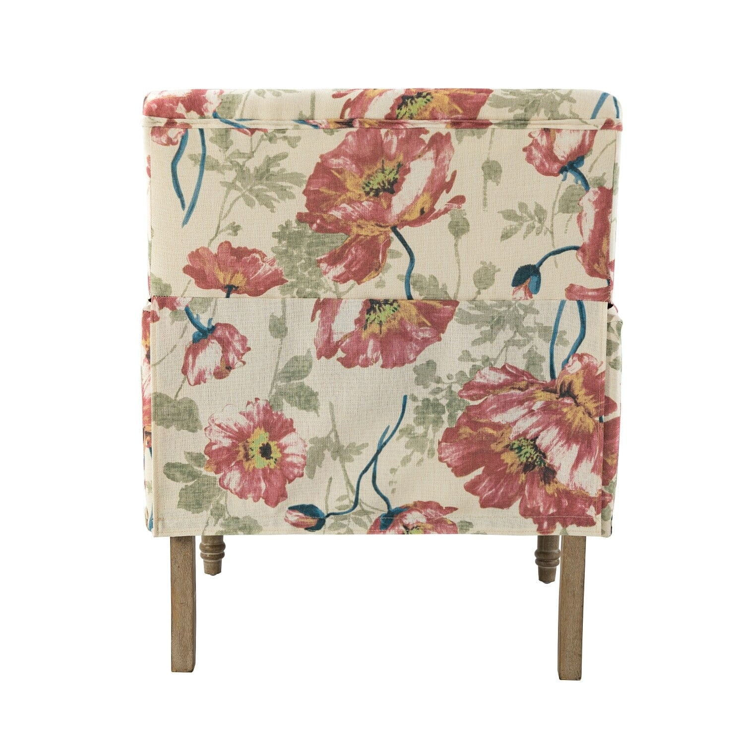 Set of 2 Floral Fabric Upholstered Accent Armchair with Nailhead Trim X751967