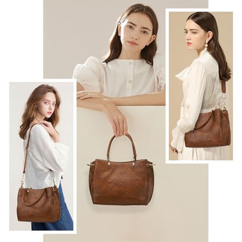 PU Leather Top Handle Satchel Shoulder Bag Tote Bag J149064
