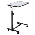 Adjustable Overbed Bedside Table with Wheels Gray S23639