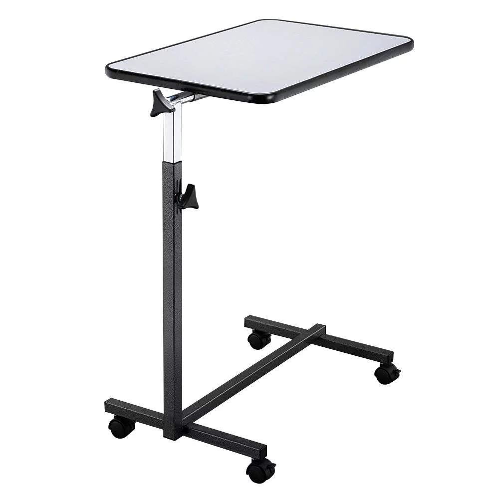 Adjustable Overbed Bedside Table with Wheels Gray S23639