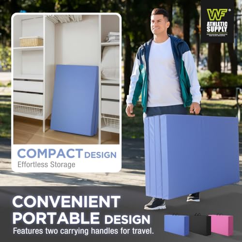 10' x 4' 4-Fold Folding Exercise Mat with Carrying Handles & Velcro Design L383810