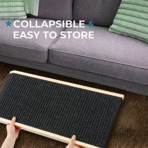 18" Tall Adjustable Wooden Folding Pet Ramp with Non Slip Carpet Surface U306800