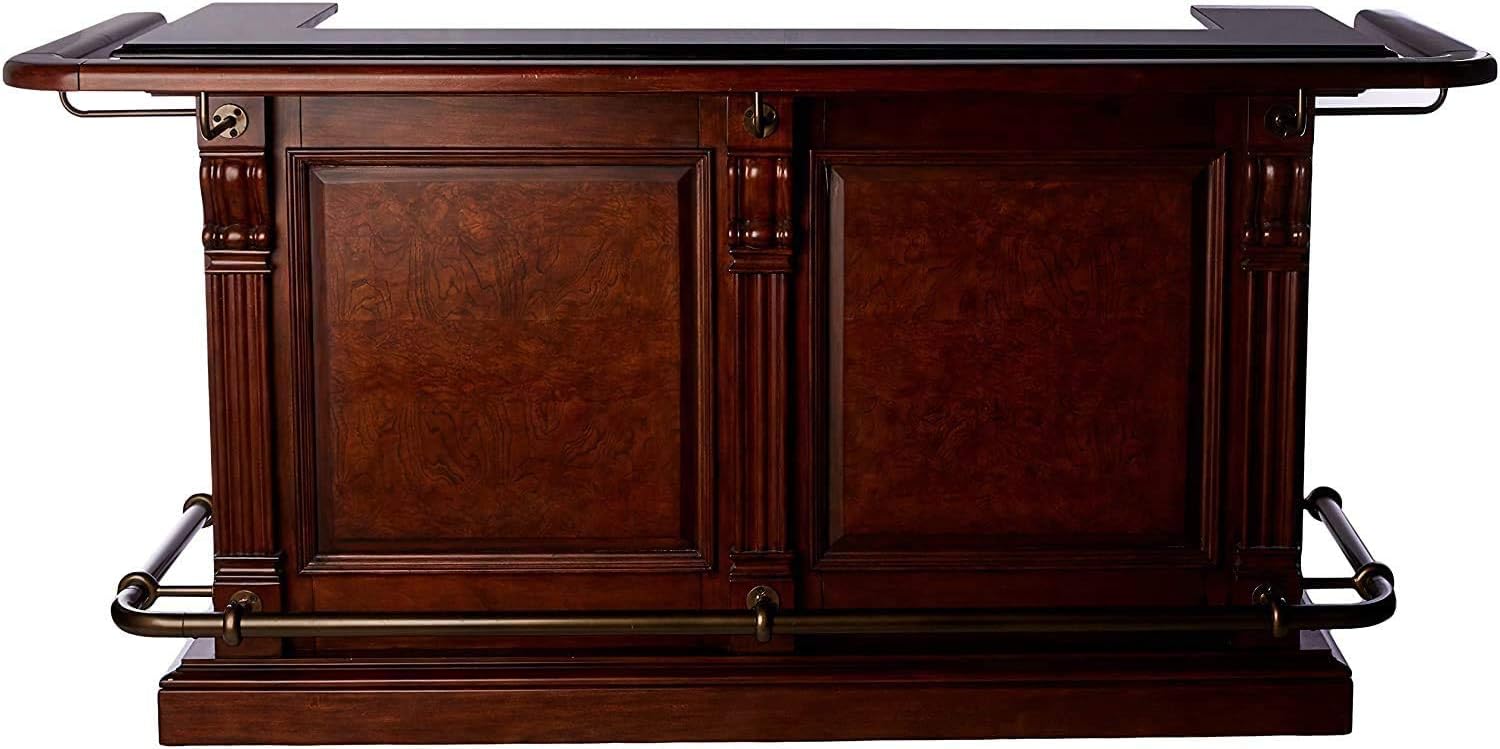 Hampton Cherry Finish Bar with 25 Wine Bottle Storage S60589