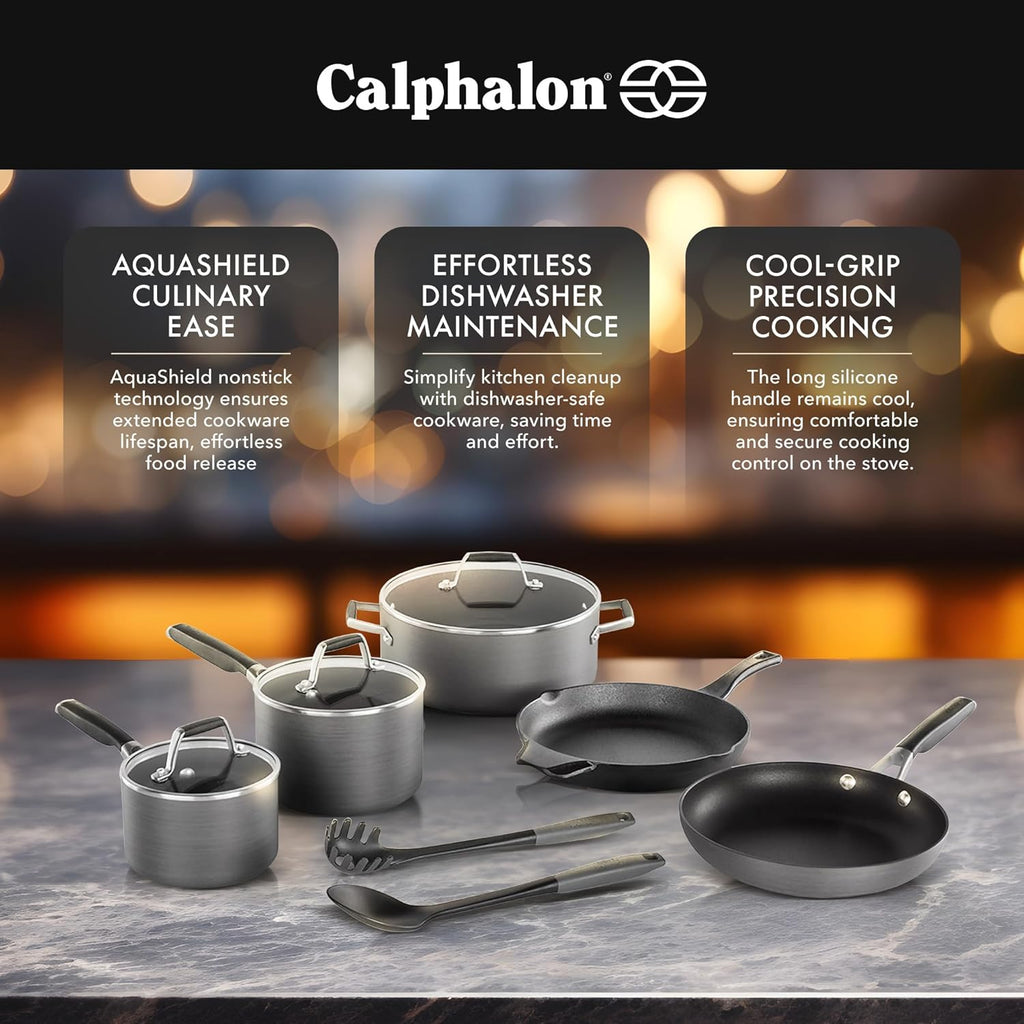 10 Piece Hard Anodized Nonstick Pots and Pans Cookware Set S8014