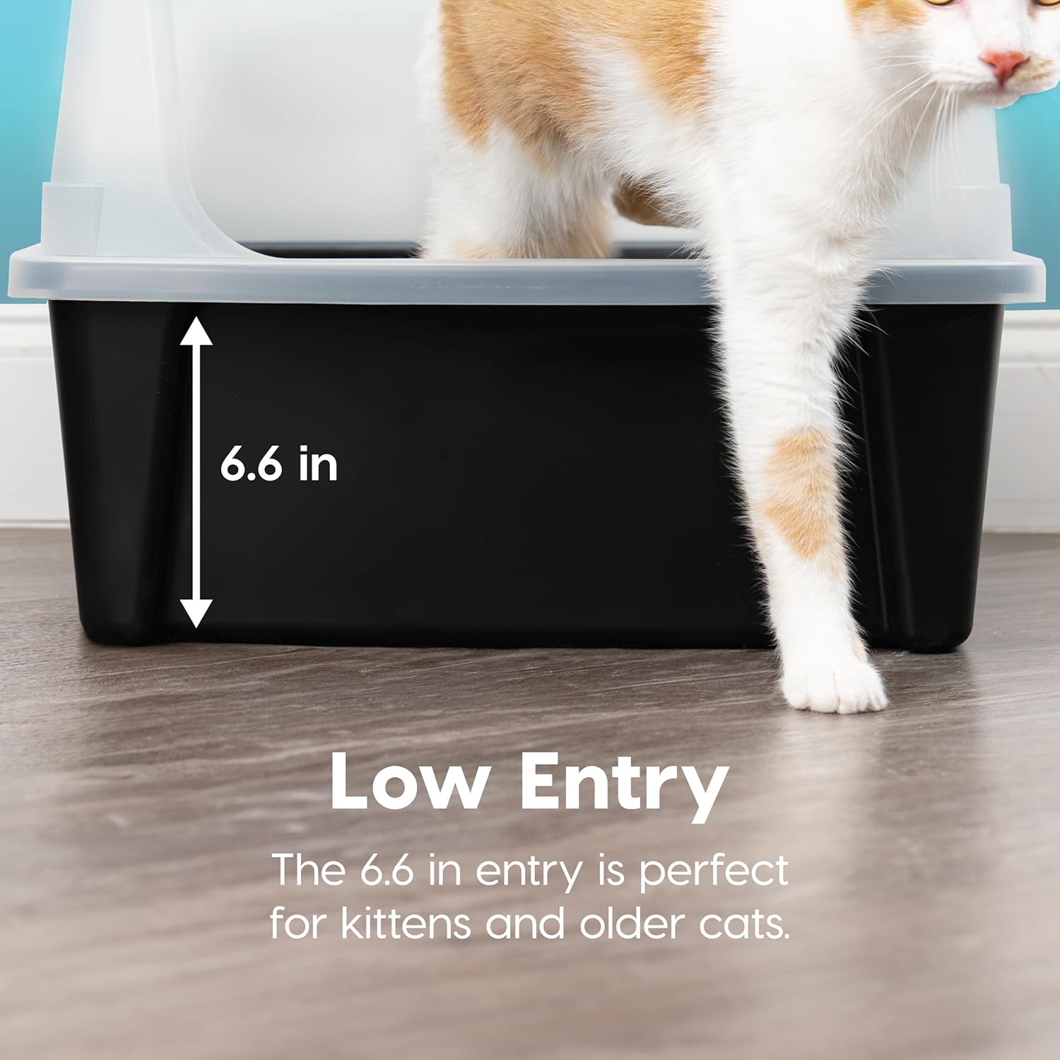Black Open Top High Sided Cat Litter Box B71151