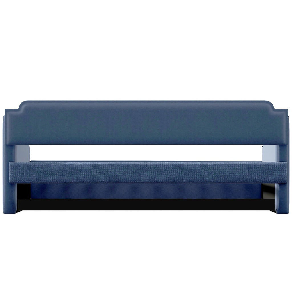 Twin Size Upholstered Daybed with Trundle Blue I491