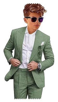 Boys Linen 2 Piece Suit Jacket Pant Tuxedo U921917