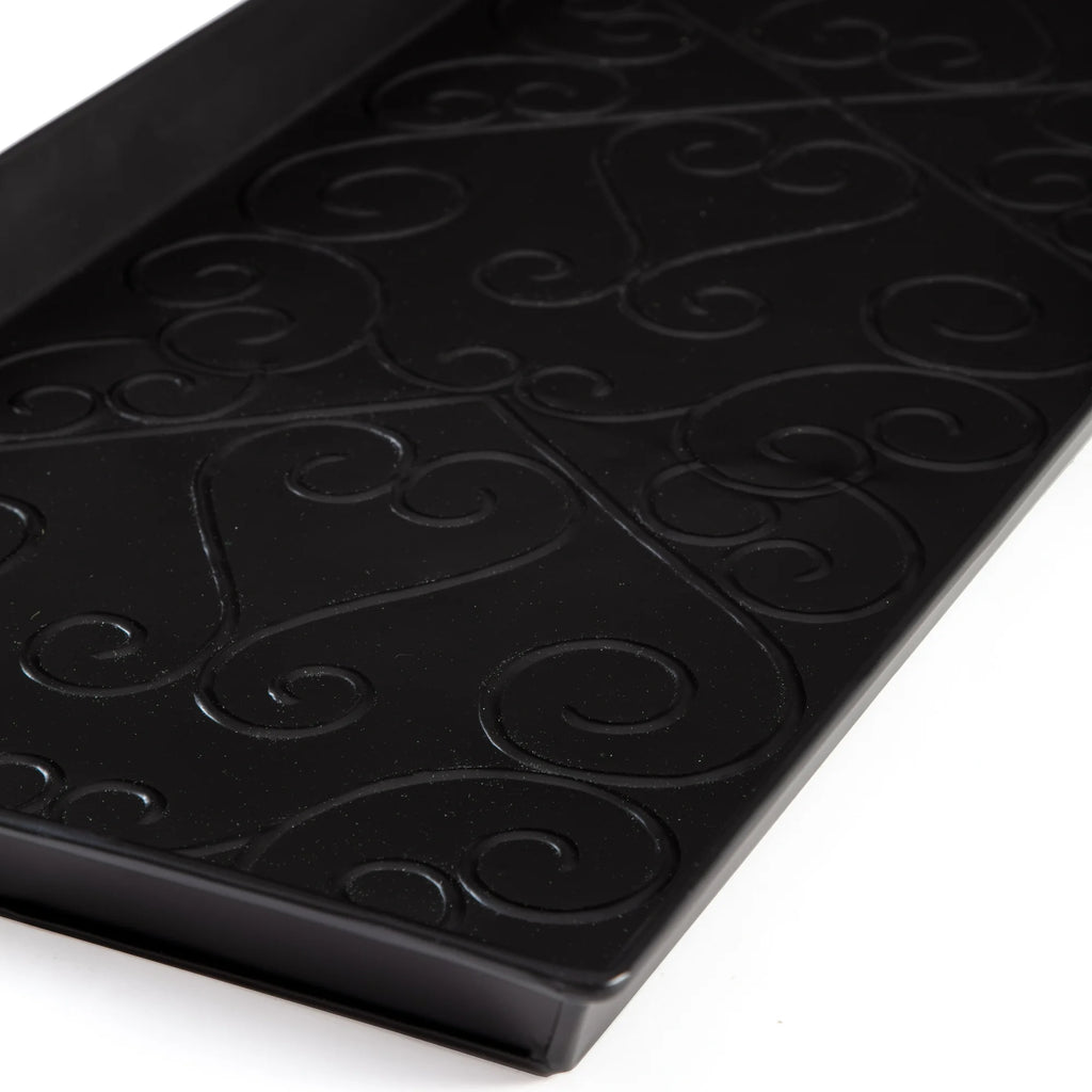 Black Metal Boot Tray with Coir Insert M455