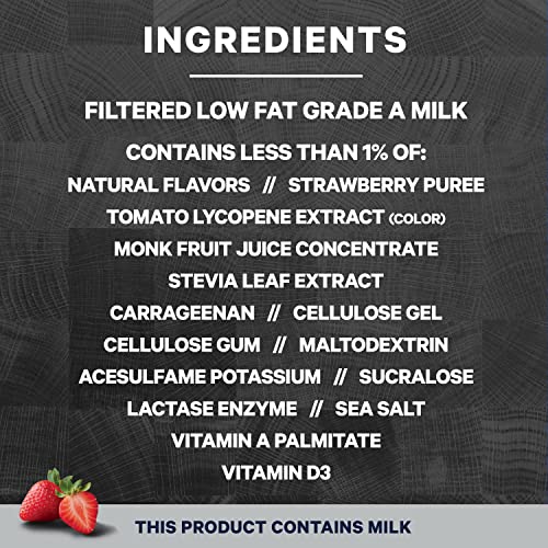 Strawberry 42g High Protein Milk Shake, 14 Fl Oz (2 Packs of 12) K52640