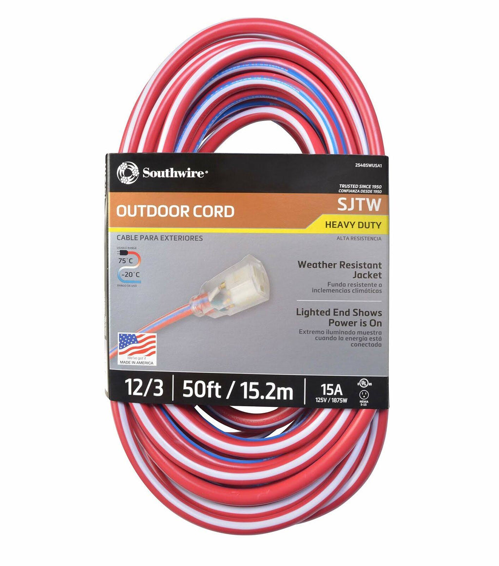50-Foot 12/3 Extension Cord with Lighted End Z4761