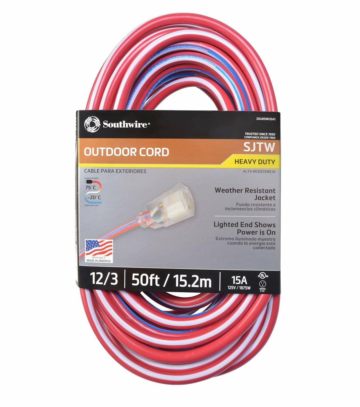 50-Foot 12/3 Extension Cord with Lighted End Z4761