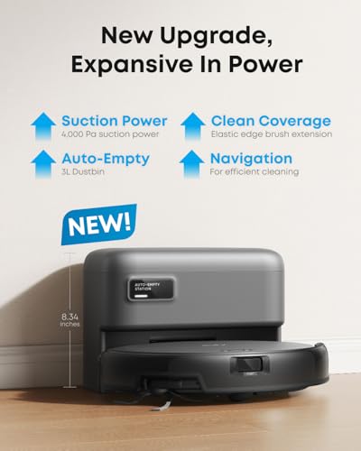 Robot Vacuum with Self Emptying, 2.85-Inch Slim Design D421416