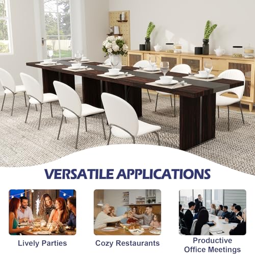 Brown Rectangle Large Wood Dining Table F45164
