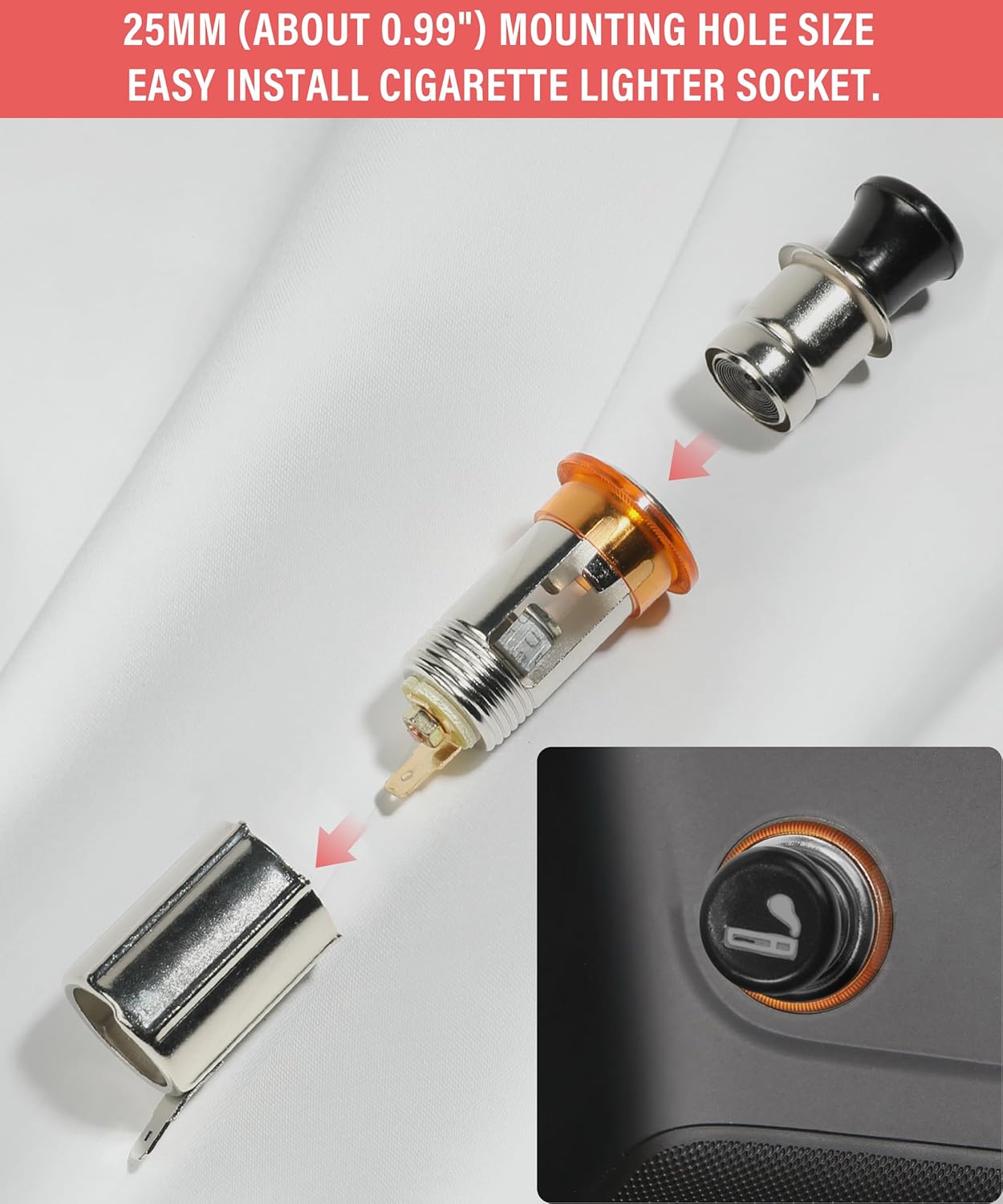 12V Car Cigarette Lighter with Cable O660