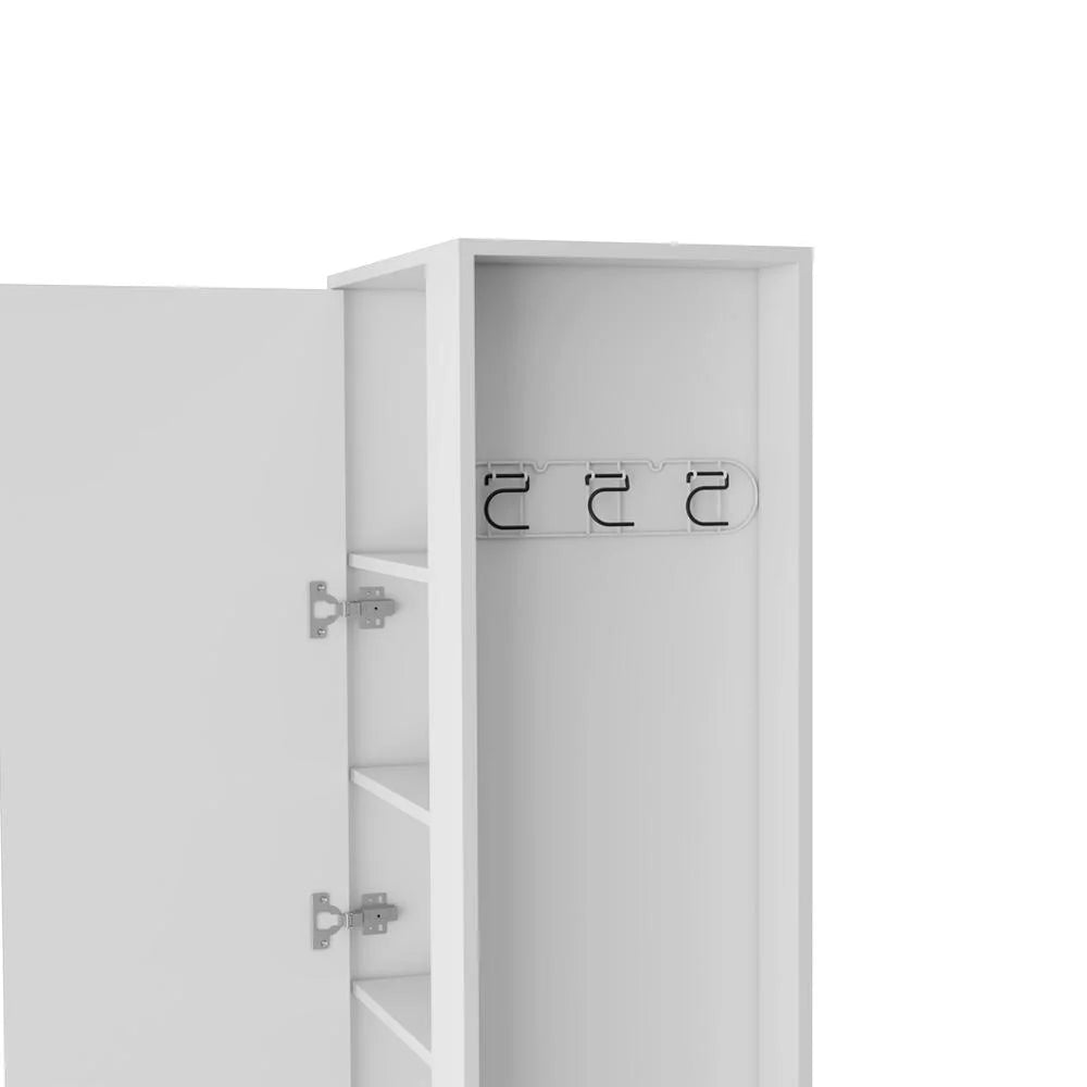 White Utility Storage Cabinet with 6-Tier Shelf G573163