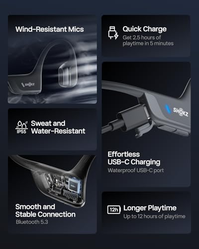 Open-Ear Bone Conduction Sport Headphones with Reflective Strip P3378