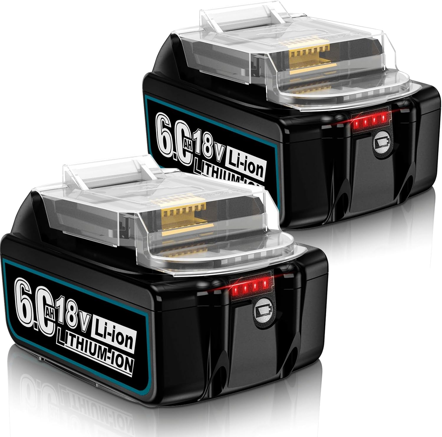 2Pack 18V 6.0Ah Battery with Dustproof Covers V373056