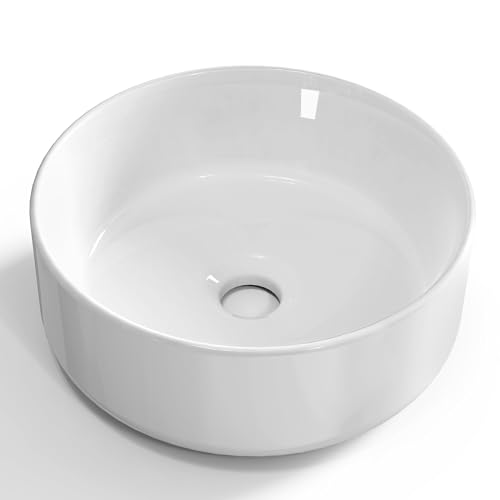 White 16 Inch Round Vessel Sink W569