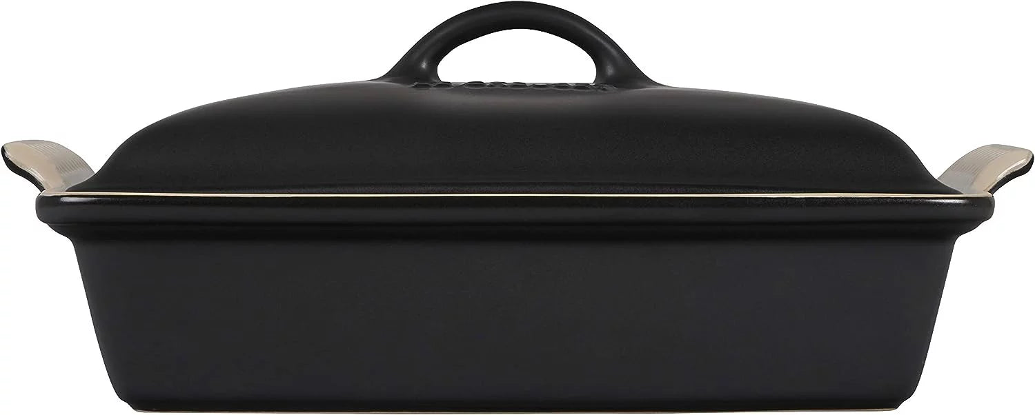 Stoneware Covered Rectangular Casserole, 4 qt. N801