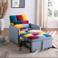 3-in-1 Convertible Chair Bed, 31.5 Inch Pull Out Sofa Bed with Adjustable Backrest, Solid Wood Feet H486